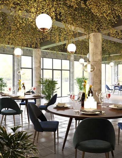 Interior restaurant rendering caffe